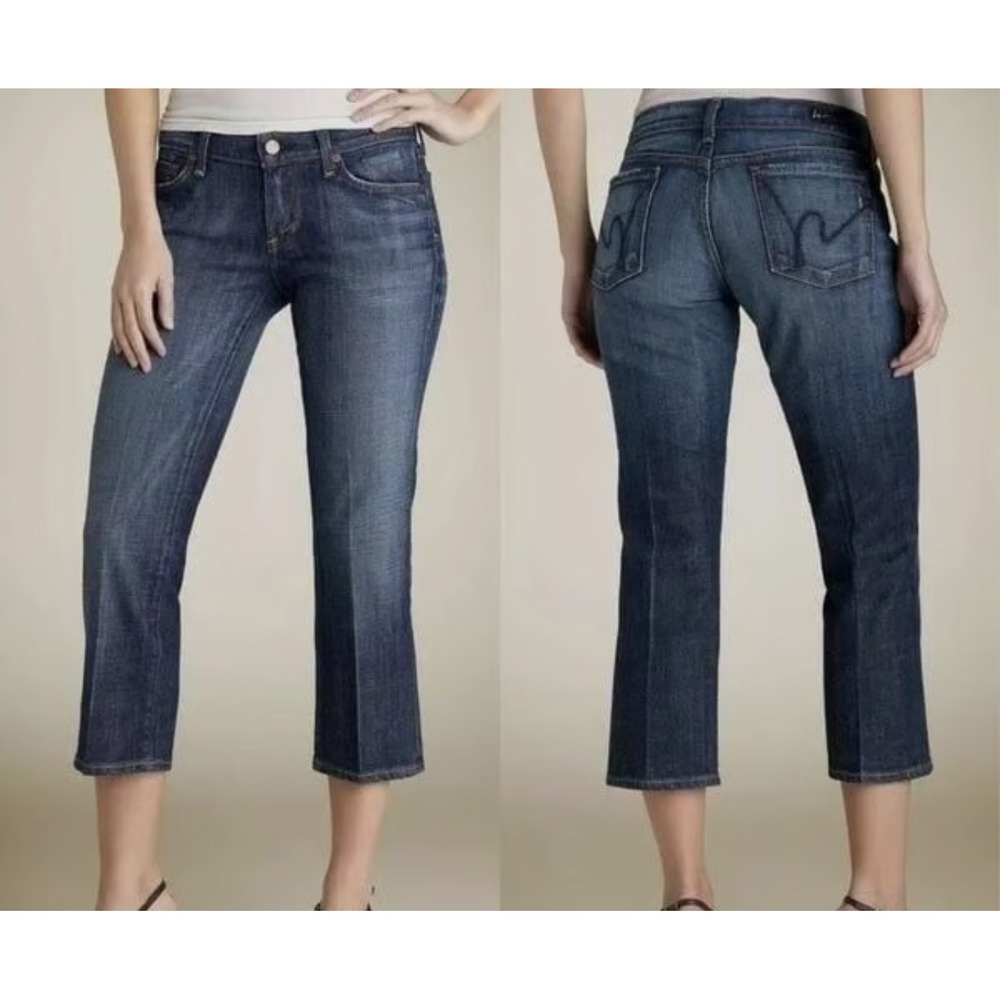 Citizens of Humanity Kelly Crop Jeans Size 27 Stretch Made USA Low Ride Y2K